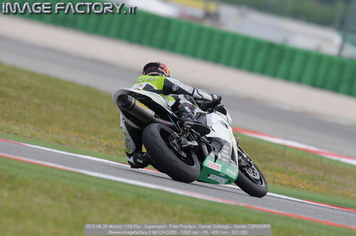 2010-06-26 Misano 1189 Rio - Supersport - Free Practice - Kenan Sofuoglu - Honda CBR600RR